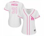 Women's Los Angeles Dodgers #31 Mike Piazza Authentic White Fashion Cool Base Baseball Jersey