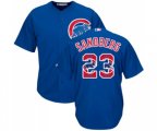 Chicago Cubs #23 Ryne Sandberg Authentic Royal Blue Team Logo Fashion Cool Base MLB Jersey