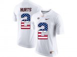 2016 US Flag Fashion Alabama Crimson Tide Jalen Hurts #2 College Football Limited Jerseys - White