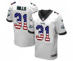 Philadelphia Eagles #31 Jalen Mills Elite White Road USA Flag Fashion Football Jersey