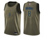 Indiana Pacers #8 Justin Holiday Swingman Green Salute to Service Basketball Jersey