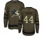 Adidas San Jose Sharks #44 Marc-Edouard Vlasic Authentic Green Salute to Service NHL Jersey