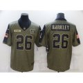 New York Giants #26 Saquon Barkley Nike Olive 2021 Salute To Service Limited Player Jersey