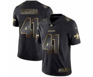 New Orleans Saints #41 Alvin Kamara Black Golden Edition 2019 Vapor Untouchable Limited Jersey