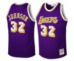 Los Angeles Lakers #32 Magic Johnson Authentic Purple Throwback Basketball Jersey