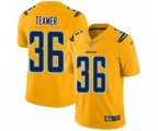 Los Angeles Chargers #36 Roderic Teamer Limited Gold Inverted Legend Football Jersey