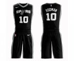 San Antonio Spurs #10 Dennis Rodman Swingman Black Basketball Suit Jersey - Icon Edition