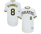 Pittsburgh Pirates #8 Willie Stargell Majestic White Flexbase Authentic Collection Cooperstown Player Jersey