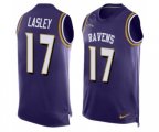 Baltimore Ravens #17 Jordan Lasley Elite Purple Player Name & Number Tank Top Football Jersey