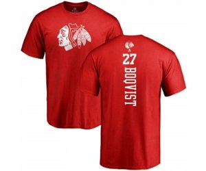 Chicago Blackhawks #27 Adam Boqvist Red One Color Backer T-Shirt