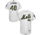 New York Mets #48 Jacob deGrom Authentic White 2016 Memorial Day Fashion Flex Base MLB Jersey