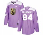 Vegas Golden Knights #84 Mikhail Grabovski Authentic Purple Fights Cancer Practice NHL Jersey