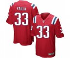 New England Patriots #33 Kevin Faulk Game Red Alternate Football Jersey