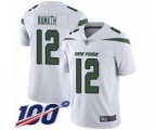 New York Jets #12 Joe Namath White Vapor Untouchable Limited Player 100th Season Football Jersey
