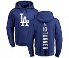 Los Angeles Dodgers #10 Justin Turner Royal Blue Backer Pullover Hoodie