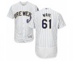 Milwaukee Brewers Bobby Wahl White Home Flex Base Authentic Collection Baseball Player Jersey