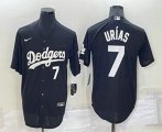 Los Angeles Dodgers #7 Julio Urias Number Black Turn Back The Clock Stitched Cool Base Jersey