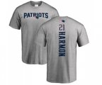 New England Patriots #21 Duron Harmon Ash Backer T-Shirt