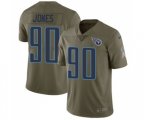 Tennessee Titans #90 DaQuan Jones Limited Olive 2017 Salute to Service Football Jersey