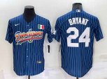 Los Angeles Dodgers #24 Kobe Bryant Rainbow Blue Red Pinstripe Mexico Cool Base Nike Jersey