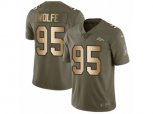 Denver Broncos #95 Derek Wolfe Limited Olive Gold 2017 Salute to Service NFL Jersey