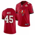 Tampa Bay Buccaneers #45 Devin White Nike Red with Buccaneers Primary Logo 2021 Super Bowl LV Champions Vapor Limited Jersey