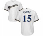 Milwaukee Brewers #15 Cecil Cooper Replica White Alternate Cool Base Baseball Jersey
