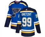 Adidas St. Louis Blues #99 Wayne Gretzky Authentic Royal Blue Home NHL Jersey