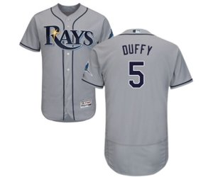 Tampa Bay Rays #5 Matt Duffy Grey Flexbase Authentic Collection Baseball Jersey