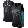 Charlotte Hornets #15 Kemba Walker Authentic Black NBA Jersey - City Edition