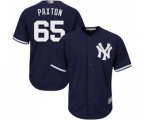 New York Yankees #65 James Paxton Replica Navy Blue Alternate Baseball Jersey