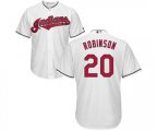 Cleveland Indians #20 Eddie Robinson Replica White Home Cool Base Baseball Jersey