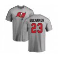 Tampa Bay Buccaneers #23 Deone Bucannon Ash Name & Number Logo T-Shirt