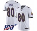 Baltimore Ravens #80 Miles Boykin White Vapor Untouchable Limited Player 100th Season Football Jersey