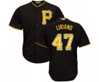 Pittsburgh Pirates #47 Francisco Liriano Authentic Black Team Logo Fashion Cool Base Baseball Jersey