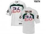 2016 US Flag Fashion Youth Miami Hurricanes Sean Taylor #26 College Football Jersey - White