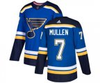 Adidas St. Louis Blues #7 Joe Mullen Authentic Royal Blue Home NHL Jersey