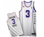 Miami Heat #3 Dwyane Wade Authentic White 2015 All Star Basketball Jersey