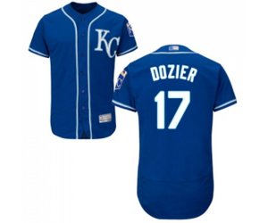 Kansas City Royals #17 Hunter Dozier Royal Blue Alternate Flex Base Authentic Collection Baseball Jersey