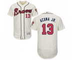 Atlanta Braves #13 Ronald Acuna Jr. Cream Alternate Flex Base Authentic Collection Baseball Jersey