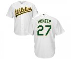 Oakland Athletics #27 Catfish Hunter Replica White Home Cool Base Baseball Jersey