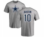 Dallas Cowboys #10 Tavon Austin Ash Name & Number Logo T-Shirt