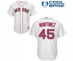 Boston Red Sox #45 Pedro Martinez Replica White Home Cool Base Baseball Jersey