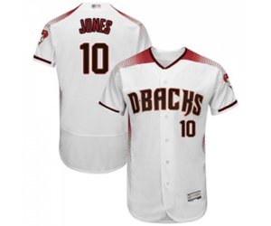 Arizona Diamondbacks #10 Adam Jones White Home Authentic Collection Flex Base Baseball Jersey