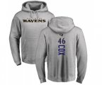 Baltimore Ravens #46 Morgan Cox Ash Backer Pullover Hoodie