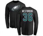 Philadelphia Eagles #36 Brian Westbrook Black Name & Number Logo Long Sleeve T-Shirt