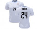 Uruguay #24 Varela Away Soccer Country Jersey