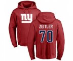 New York Giants #70 Kevin Zeitler Red Name & Number Logo Pullover Hoodie