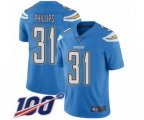 Los Angeles Chargers #31 Adrian Phillips Electric Blue Alternate Vapor Untouchable Limited Player 100th Season Football Jersey