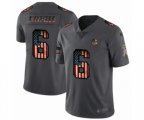 Cleveland Browns #6 Baker Mayfield Limited Black USA Flag 2019 Salute To Service Football Jersey